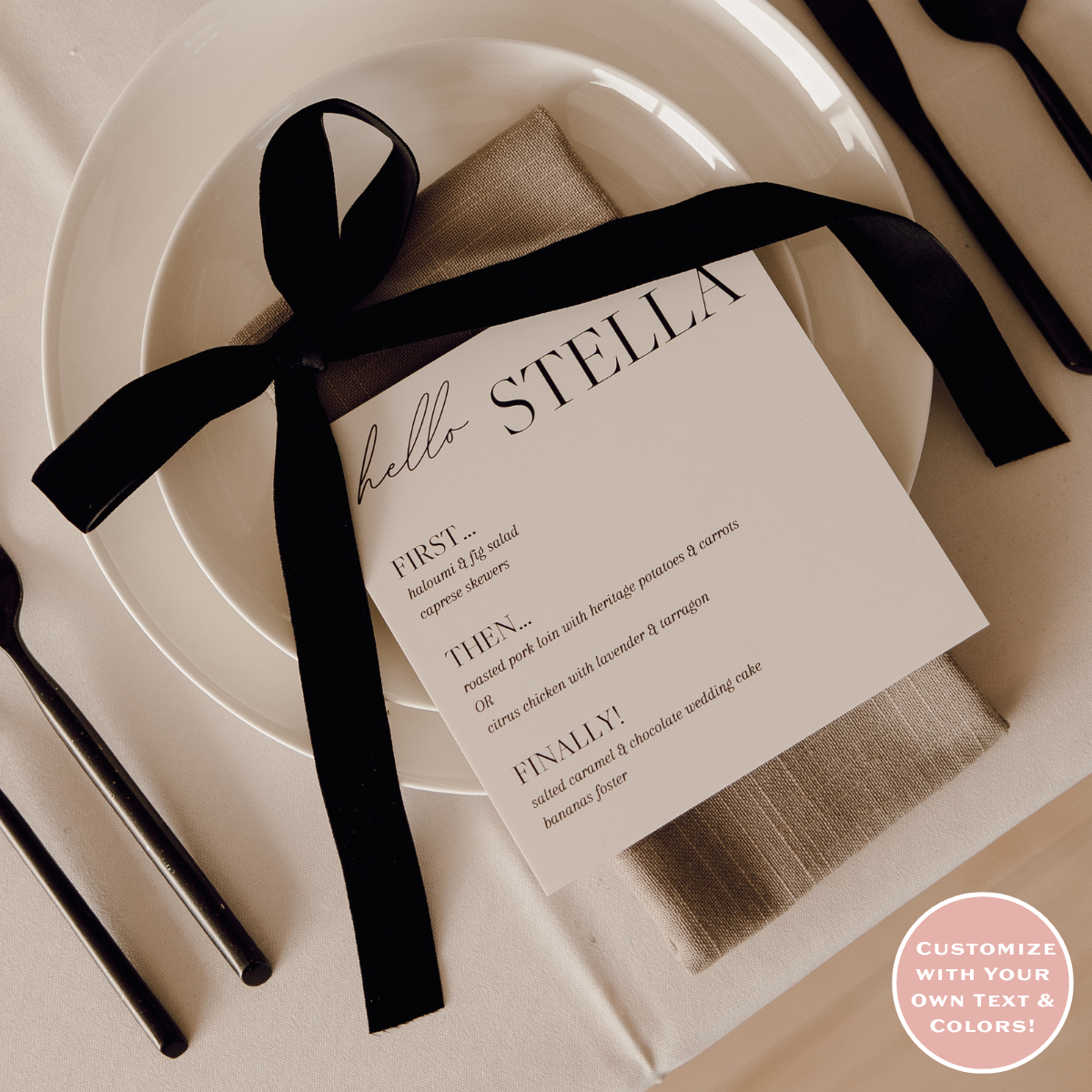 Lynn Acrylic Personal Menus