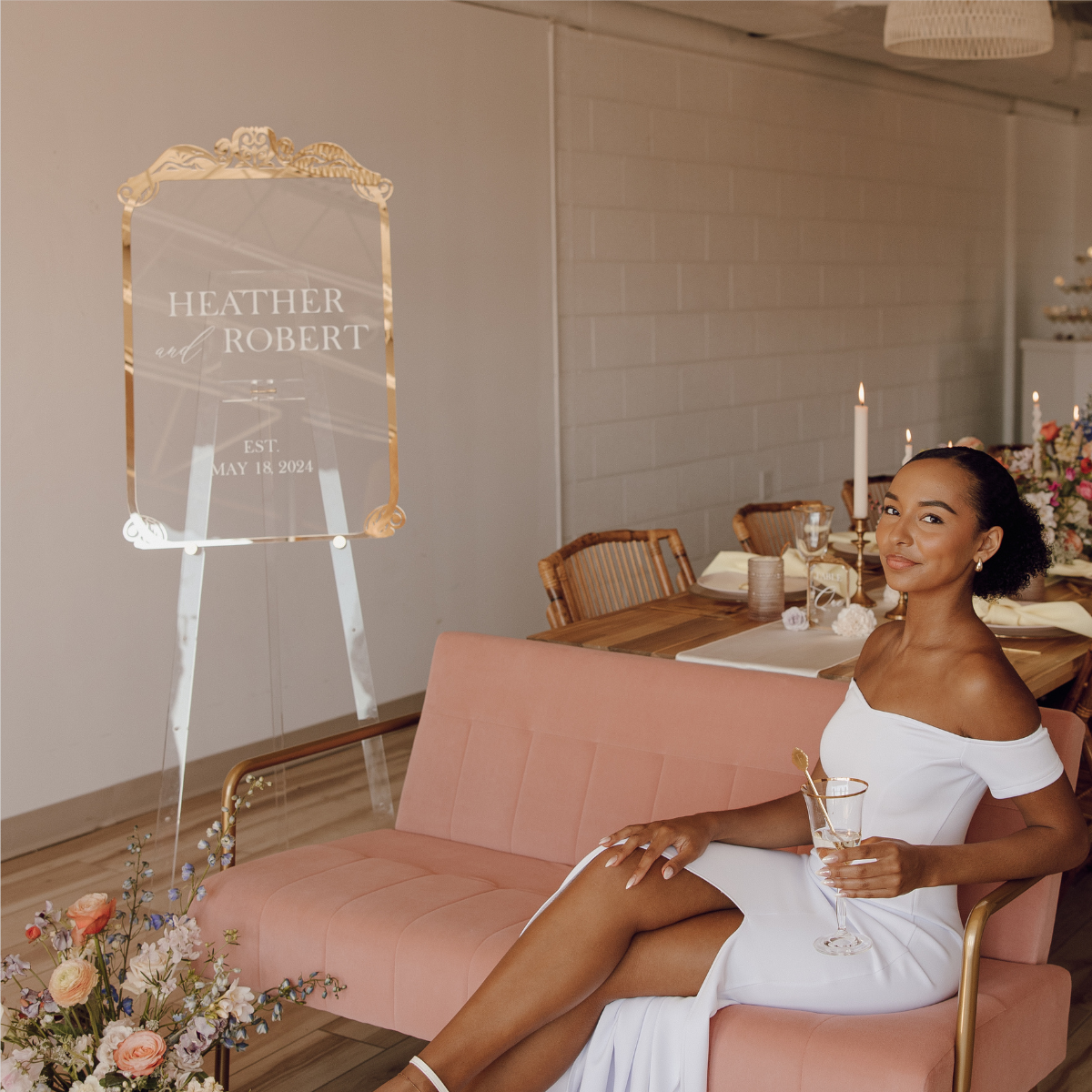 Heather Clear Welcome Sign