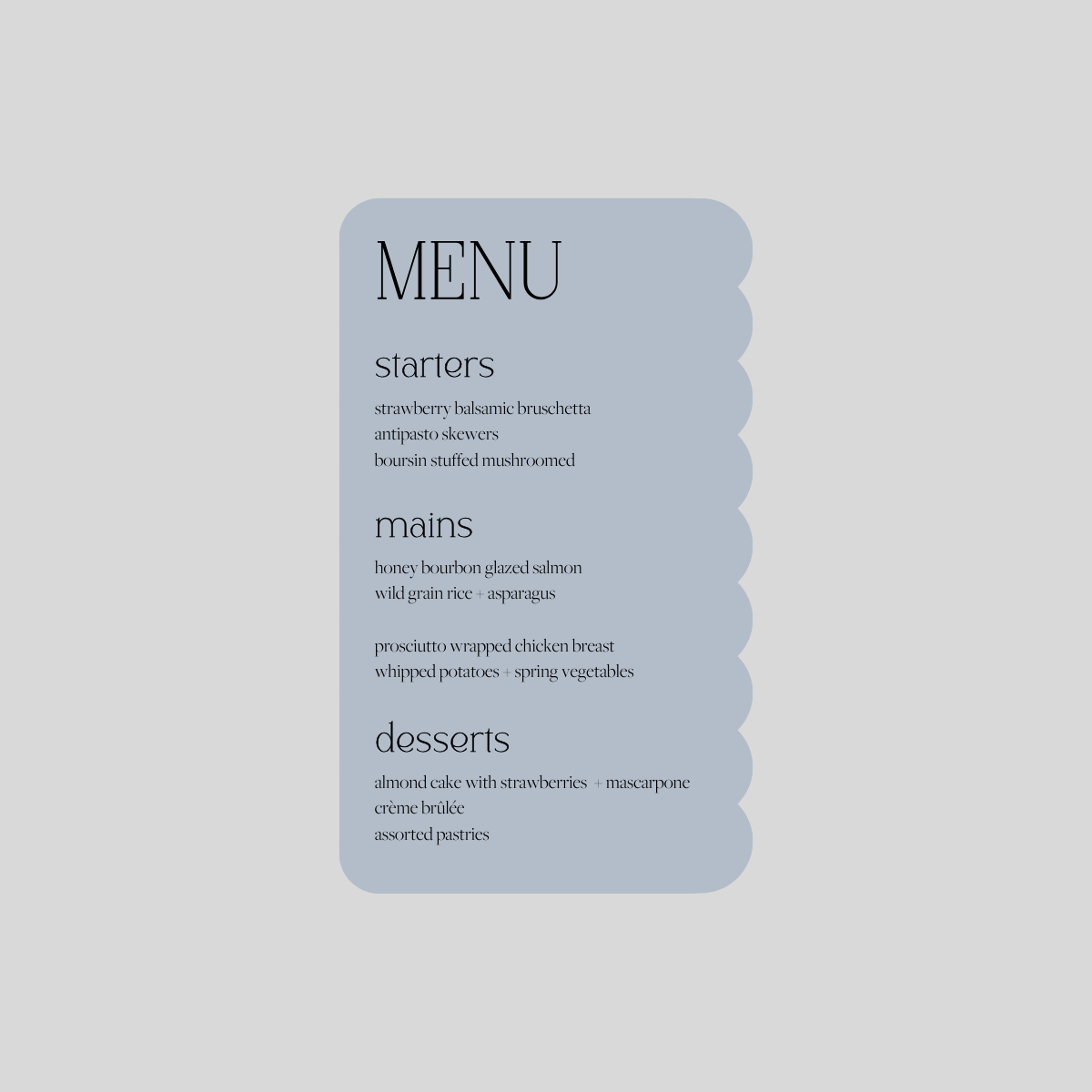 Lena Personal Menus