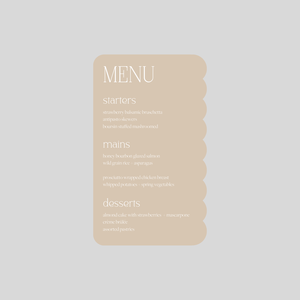 Lena Personal Menus