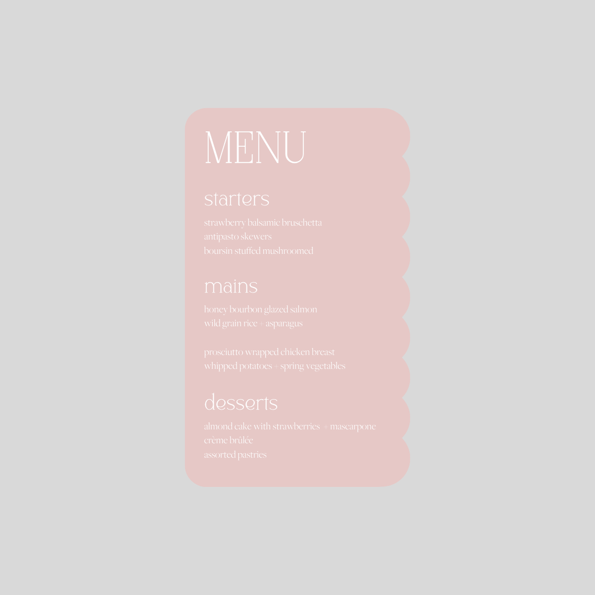 Lena Personal Menus