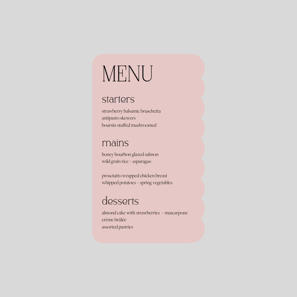 Lena Personal Menus