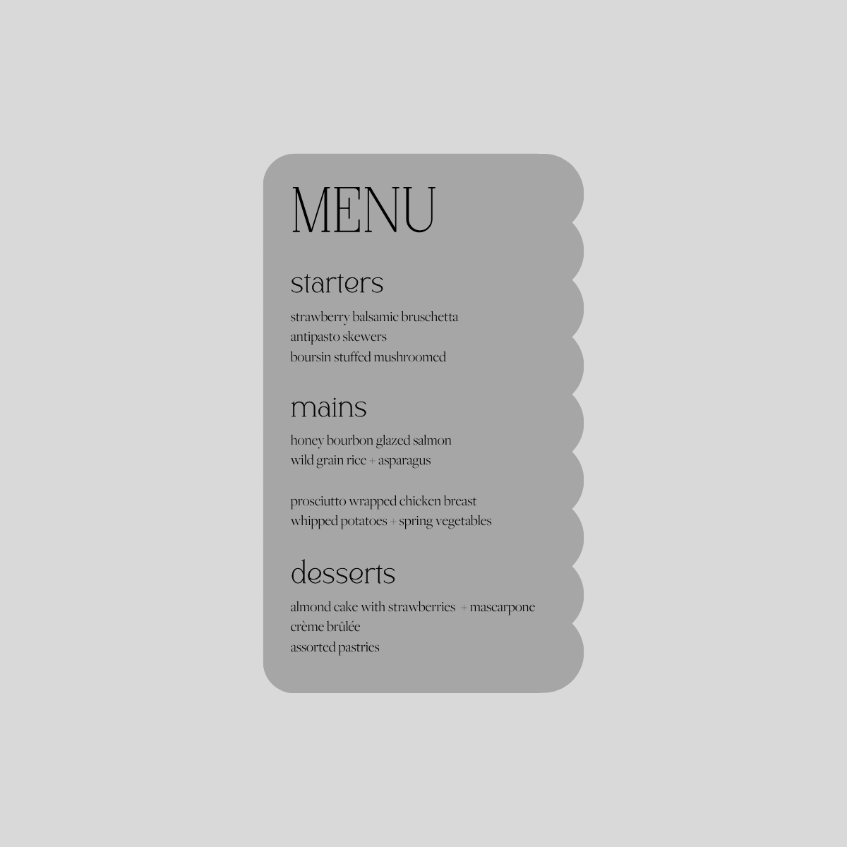 Lena Personal Menus