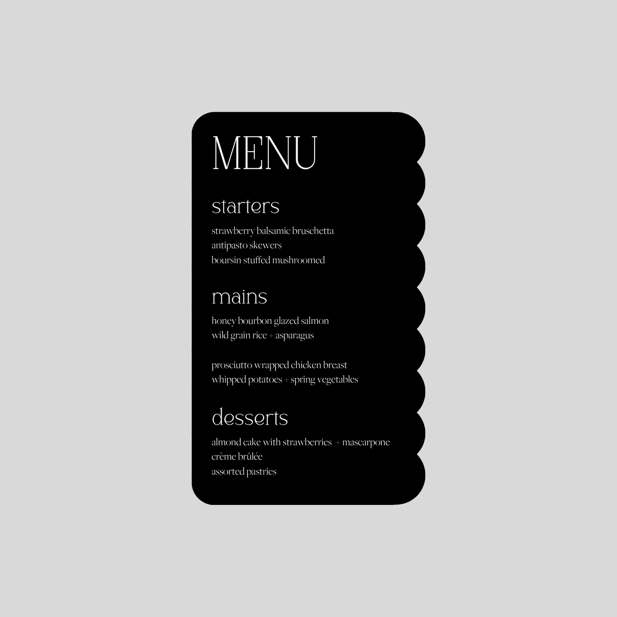 Lena Personal Menus