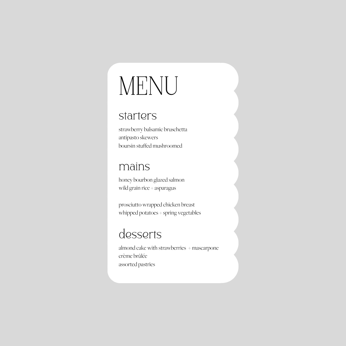 Lena Personal Menus
