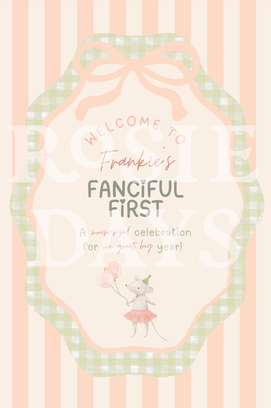 Mousey First Birthday! Canva Template Link ONLY