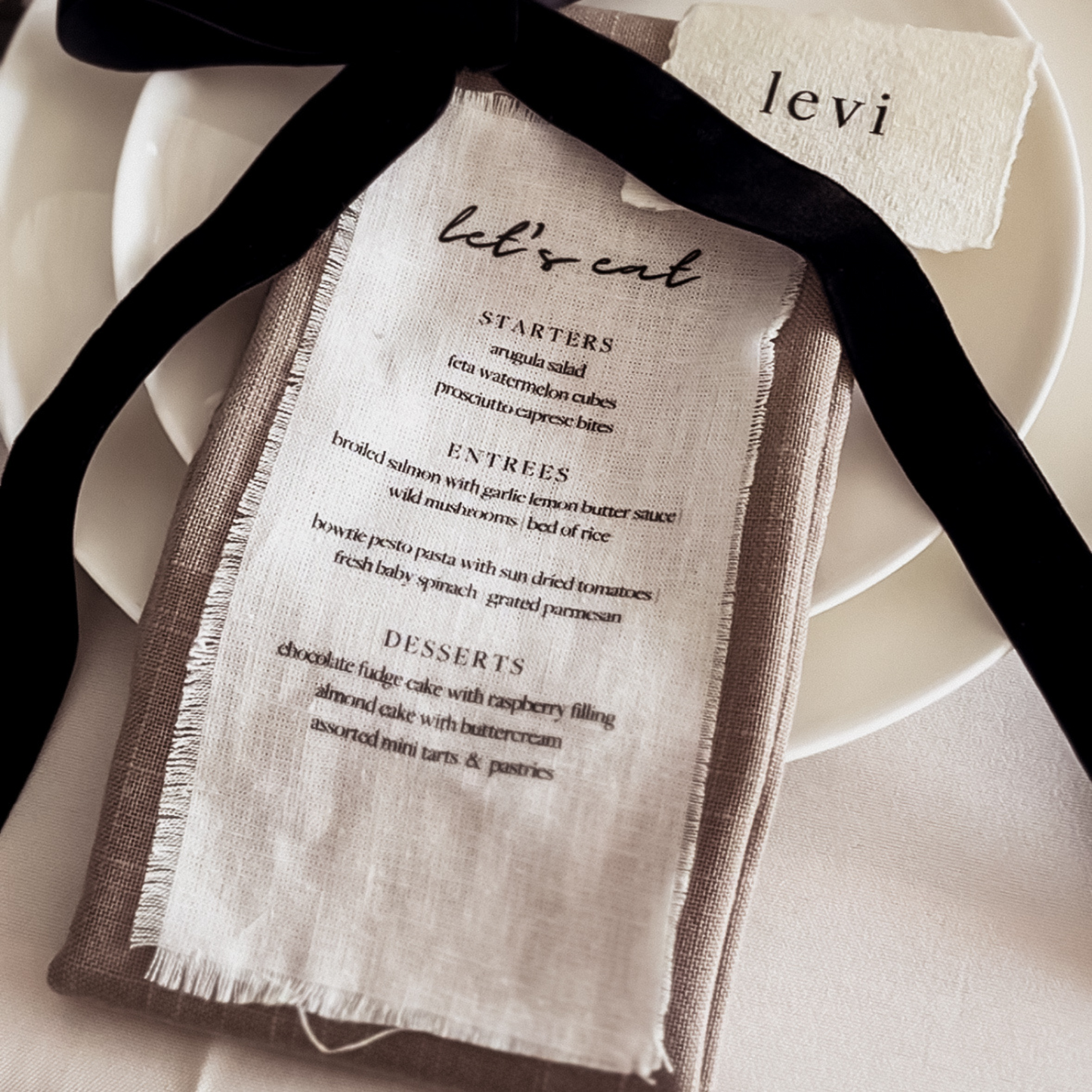 Baldwin Personal Menu- Linen