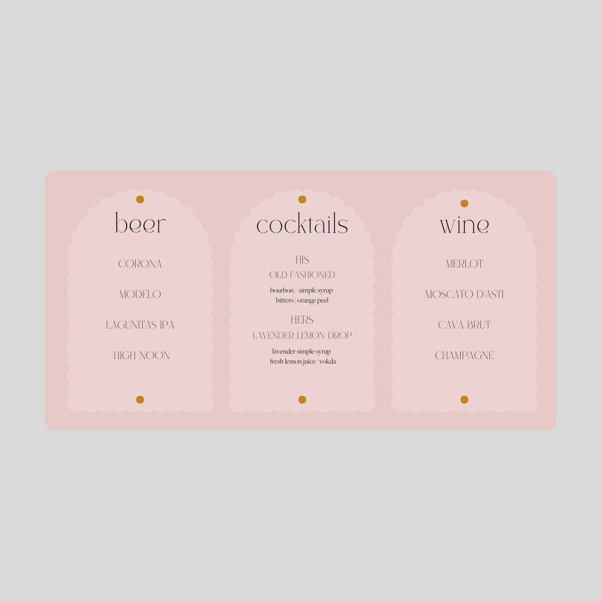 Lena Bar Menu