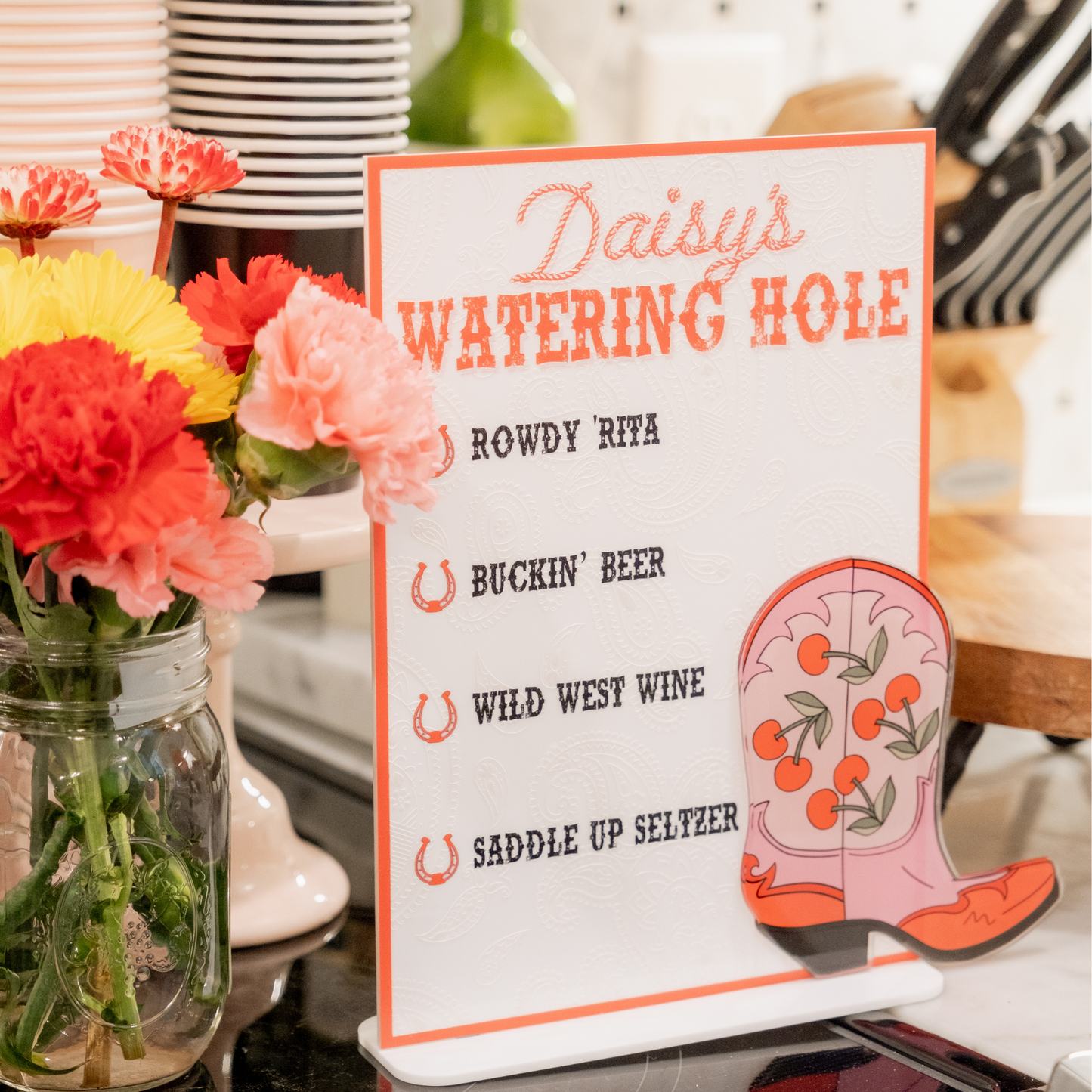 RaeLynn The Watering Hole | Custom Drink Menu